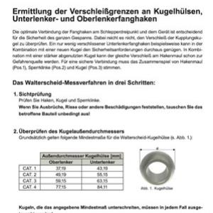 Ermittlung der Verschleißgrenzen an Kugelhülsen und Fanghaken