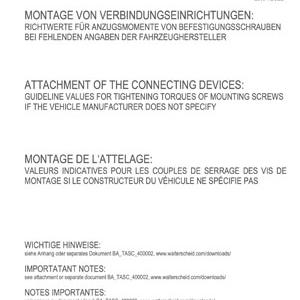Valeurs indicatives pour les couples de serrage des vis