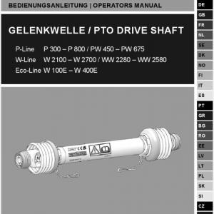 Manual Walterscheid PTO Driveshafts