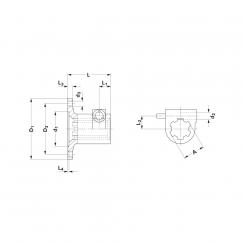 TK84 B8-6 KP1 3/4-6 STIFT L72 1080740 Ds Walterscheid® Walterscheid® Aufsteckflansch D 100 - 1080740