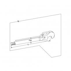 KOLBENSTANGE CAT.3S D40 L537 M34X2 HAKEN 1201224 La Walterscheid® Spare parts HOLHSC-63 - C90 Walterscheid® Piston rod+Hook HOL-C90 CAT.3S - 1201224