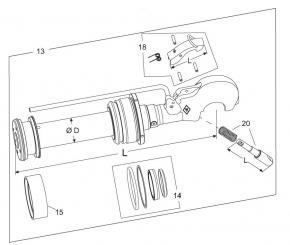 Kolbenstange Cat.3S HOL-C105DS L563 HAK+ 1207342 La Walterscheid® Hydraulic Top links Walterscheid® Piston rod Set HOL-C105DS CAT.3S - 1207342