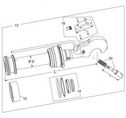 Kolbenstange Cat.3S HOL-C105DS L480+ 1207886 La Walterscheid® NEW – hydraulic top link with shock absorber Walterscheid® Piston rod+head HOL-C105DS CAT.3S - 1207886