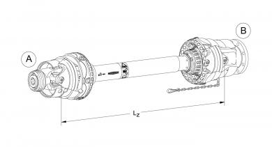 PWZ 675 SPF25VZ 1410 268461 267500S4GA/S5 *** Gelenkwelle Br Pwz 2 Walterscheid® PTO Driveshafts complete Walterscheid® PowerDrive PTO Driveshaft with wide angle joint on both sides PWZ 675 - 1113406