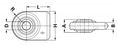 UL CAT.3H B37-45 L80 100X25 Kugelgelenkkopf Unterlenker 1 Walterscheid® Rotule pour bras inférieur Walterscheid® Articulation a rotule UL CAT.3H - 1306332