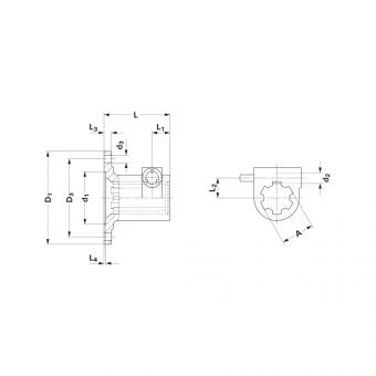 TK84 B8-6 KP1 3/4-6 STIFT L72 1080740 Ds Walterscheid® Walterscheid® Douille à bride D 100 - 1080740