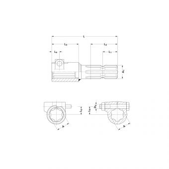 RED-STK KNP1 3/4-6 KF KWP1 3/8-6 L175 R-NUT 1083505 Ds Walterscheid® Walterscheid® Réducteur KWP 1 3/8-6 - 1083505