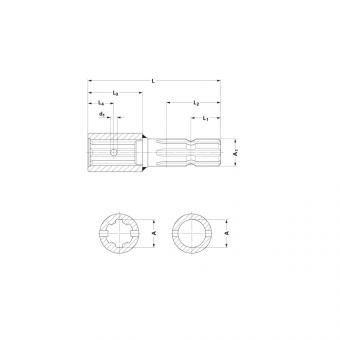 KP1 3/4-6 L190 R-NUT 1084311 Ds Walterscheid® Walterscheid® Extension KP 1 3/4-6 - 1084311