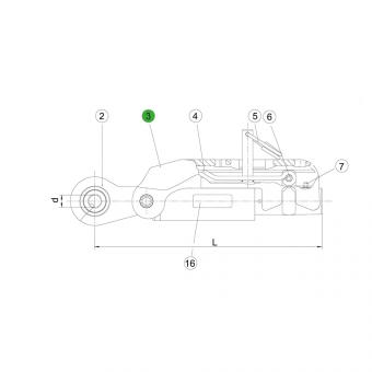 SPERRKLINKE ASST-B L219 1204670 La Walterscheid® ASST-B clamping pin spare parts Walterscheid® Bolt ASST-B - 1204670