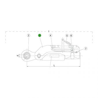SPERRKLINKE ASST-B/S L219 1205120 La Walterscheid® ASST-B|S avec axe plein seul Walterscheid® Doigt de verrou ASST-B/S - 1205120