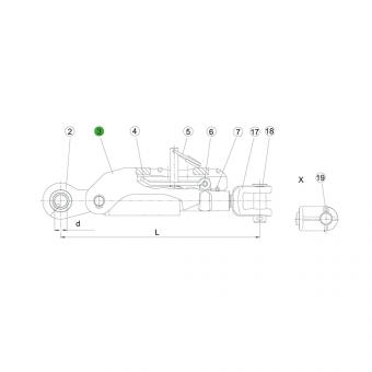 SPERRKLINKE ADSST/S L208 1205657 La Walterscheid® ADSST spare parts Walterscheid® Bolt ADSST/S - 1205657