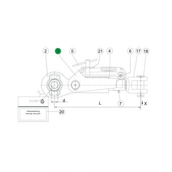 SPERRKLINKE ADSST/S L156,5 1205659 La Walterscheid® ADSST-S seul Walterscheid® Doigt de verrou ADSST/S - 1205659