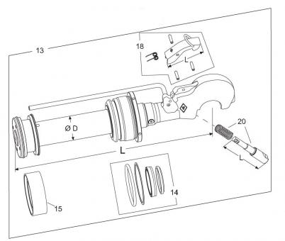 Kolbenstange Cat.3S HOL-C105DS L563 HAK+ 1207342 La Walterscheid® Walterscheid® Piston rod Set HOL-C105DS CAT.3S - 1207342