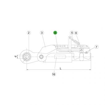 ASST-B L130 D6 ÖSE-D11 ZN12C 1307982 La Walterscheid® ASST-B|S avec axe plein seul Walterscheid® Arceau ASST 130 - 1307982