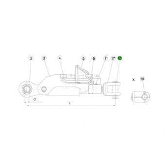 D25,4 L76 B7,3 ZN12C 1308498 La Walterscheid® ADSST spare parts Walterscheid® Pin 80 - 1308498