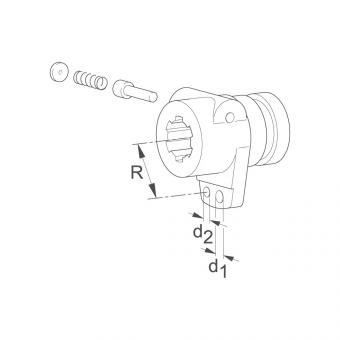 NABE K61/1 KNP1 3/8-6 STIFT R42 B8,2R42 B6,2 L77 1317815 La Walterscheid® Walterscheid® Nabe K 61/1 - 1317815