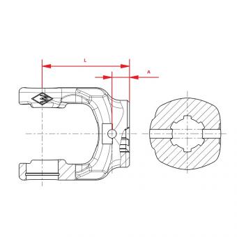 NG 2100 KNP6X21X25 SPB6 L60 1082873 La Walterscheid® Walterscheid® Nabengabel NG 2100 - 1085873