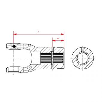 NG 2100 ZNP25X22-14 NIP S-DIRI L107  Walterscheid® Walterscheid® Nabengabel NG 2100 - 1103053