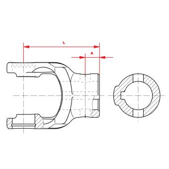 NG 2200 RD30G7 P8 SPB11 L80  Walterscheid® Walterscheid® Mâchoire alésée NG 2200 - 1378096