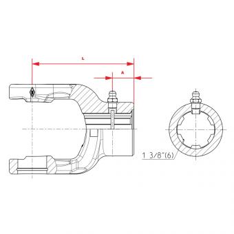 NG 2300 KNP1 3/8-6 L95 NIP  Walterscheid® Walterscheid® Nabengabel NG 2300 - 1109095