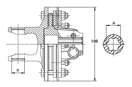 K90T 2400 KNP1 3/8-6 KF MD100  Walterscheid® Friction clutches Walterscheid® Friction clutch K 90T - 1156544