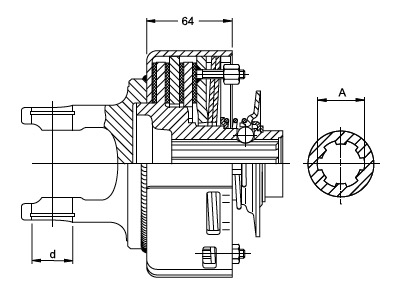K92/4 2300 KNP1 3/8-6 ZV MD105  Walterscheid® Walterscheid® Limiteur à friction K 92/4 - 1318851