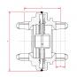 DOPG P580 L118 D185 F.RONDEN F.G-LAGER 1128696 La Walterscheid® Wide Angle Connecting Yokes Walterscheid® Double yoke DOPG P 580 - 1128696
